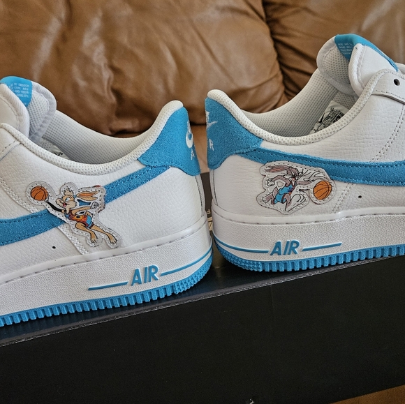 (😎SOLD😎)... Men's Nike Air Force 1 '07 Low 'Hare Space Jam' Size 9 - Picture 5 of 16